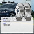 thumbnail image 3 of AutoShack Front Brake Rotors, Ceramic Pads & Calipers for Toyota, Camry 2007-2017, FWD L4 2.4L 2.5L V6 3.5L - Silver Zinc Coated Drilled & Slotted - SilverShield Pro - 11.65" (296 mm), 5-Lug, 3 of 5