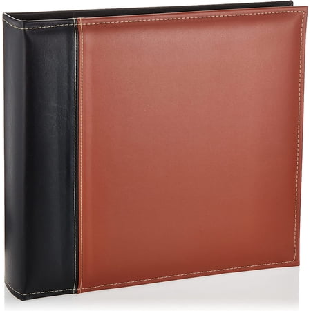 Pioneer 3-Ring Sewn Cover Album 12"X12", Black/Brown