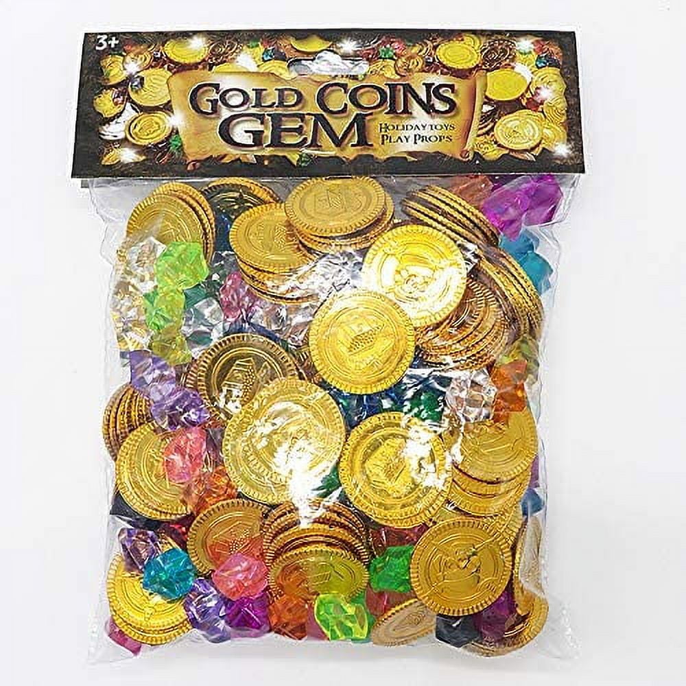 200 Fake Plastic Penny Coins Novelty Pirate Play Toy Prizes