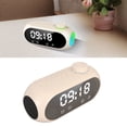 thumbnail image 3 of Altavoz Bluetooth, Pantalla De Reloj Espejo Con Alarma Dual, Temperatura En Tiempo Real, Anuncio De Voz, Radio FM, Micrófono Incorporado, Para Dormitorio De Oficina En Casa, 3 of 7