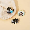 thumbnail image 5 of K-KED Starry Cats Enamel Pins Custom Black Kitten Star Moon Paws Brooches Lapel Badges-2, 5 of 9