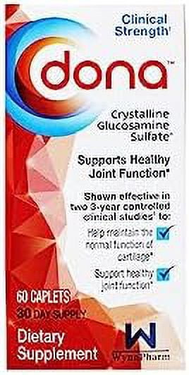 DONA Crystalline Glucosamine Sulfate (2 Pack) 60 Caplets