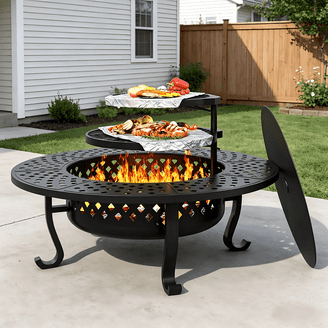 Petromax Portable Fire Pit, Outdoor Raised Fire Trough, Firepit to
