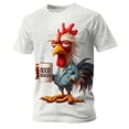 thumbnail image 2 of Mens Graphic T-shirts Short Sleeve Crewneck Tops 3D Silly Animal Character Print Humor Casual Lightweight T Shirts for Man White S, 2 of 3