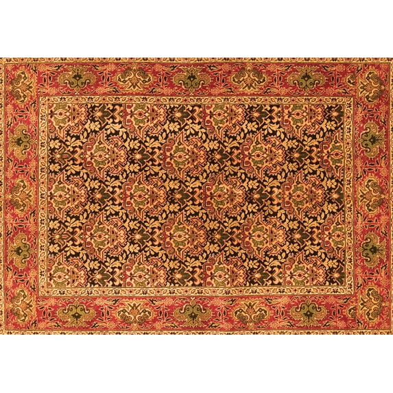 Ahgly Company Indoor Rectangle Persian Orange Traditional Area Rugs, 5' x 8'