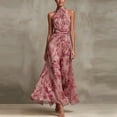 thumbnail image 5 of EliteGoogv Womens Floral Dresses Sleeveless Backless Long Dresses For Women Relaxed Loose Fit Irregular Hem Summer Dresses Beach Vacation Wedding Guest Dresses Pink, 5 of 7