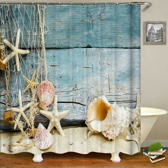 Beach Sea wave Bathroom Curtain Shower Curtain 3d Curtains with Fabric Forest Scenery Waterproof Funny Bath Curtain Or Ma