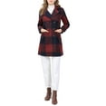 thumbnail image 3 of Allegra K Women's Notched Lapel Long Sleeves Double Breasted Plaids Overcoat, 3 of 7