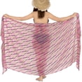 thumbnail image 2 of HAPPY BAY Women's Long Beachwear Pareos Swimwear Cover ups Beach Bikinis Sarongs Summer Wraps Skirt Swim Cover up Swim Coverups for Women One Size Flamingo, Stripes, 2 of 5
