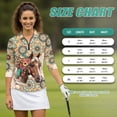 thumbnail image 7 of Uorisanigo Mandala Horse Women's Golf Shirt Soft Polyester Spandex Fabric Women's 3/4 Sleeve Athletic Golf Shirts Comfortable Fashion Zip Up Collar Tennis Tops Outing Wear Size S, 7 of 7