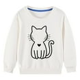 thumbnail image 4 of Luxalzxs Kids Sweatshirts Cute Cat Print Long Sleeve Pullover Top Sweatshirt Toddler Baby Girls Crewneck Shirts Tops Fall Winter Clothes 2-10T, 4 of 4