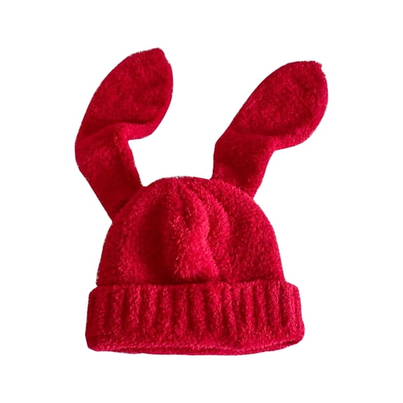 Aellinatey Plush Rabbit Ear Hat Female Cosplay Costume Cap Winter Hat Teens Warm Headwear