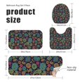 thumbnail image 3 of Paisley and Floral Black Pattern Bathroom Rug Set 4 Piece,Includes Contour,Lid Cover,Bath Mat,Non-Slip Extra Soft Absorbent Washable, 3 of 5