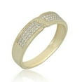 thumbnail image 5 of AVORA 925 Sterling Silver Men's Four-Row Simulated Diamond CZ Wedding Band Ring  - Size 11, 5 of 5