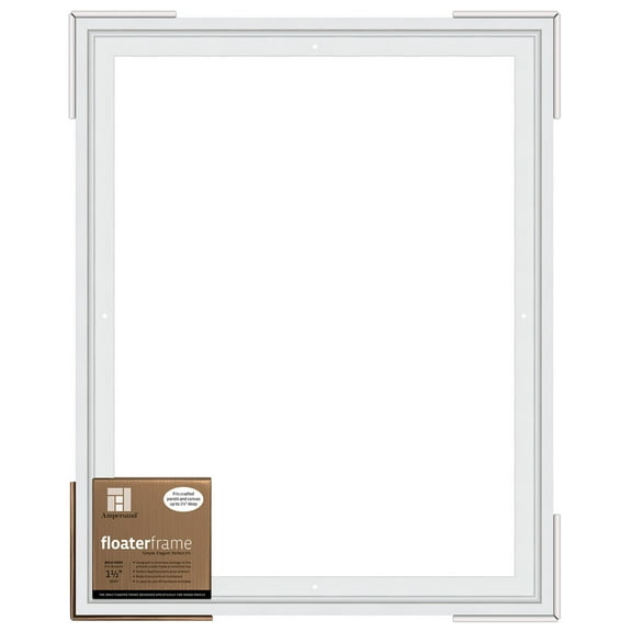 Ampersand Art Floaterframe, Bold Edge, 1.5" Depth, 16" x 20", White