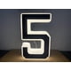 thumbnail image 1 of Letreros de dirección LED iluminados, impermeables y grandes, personalizados, para casas, con números de casa modernos para exteriores, de plástico., 1 of 2
