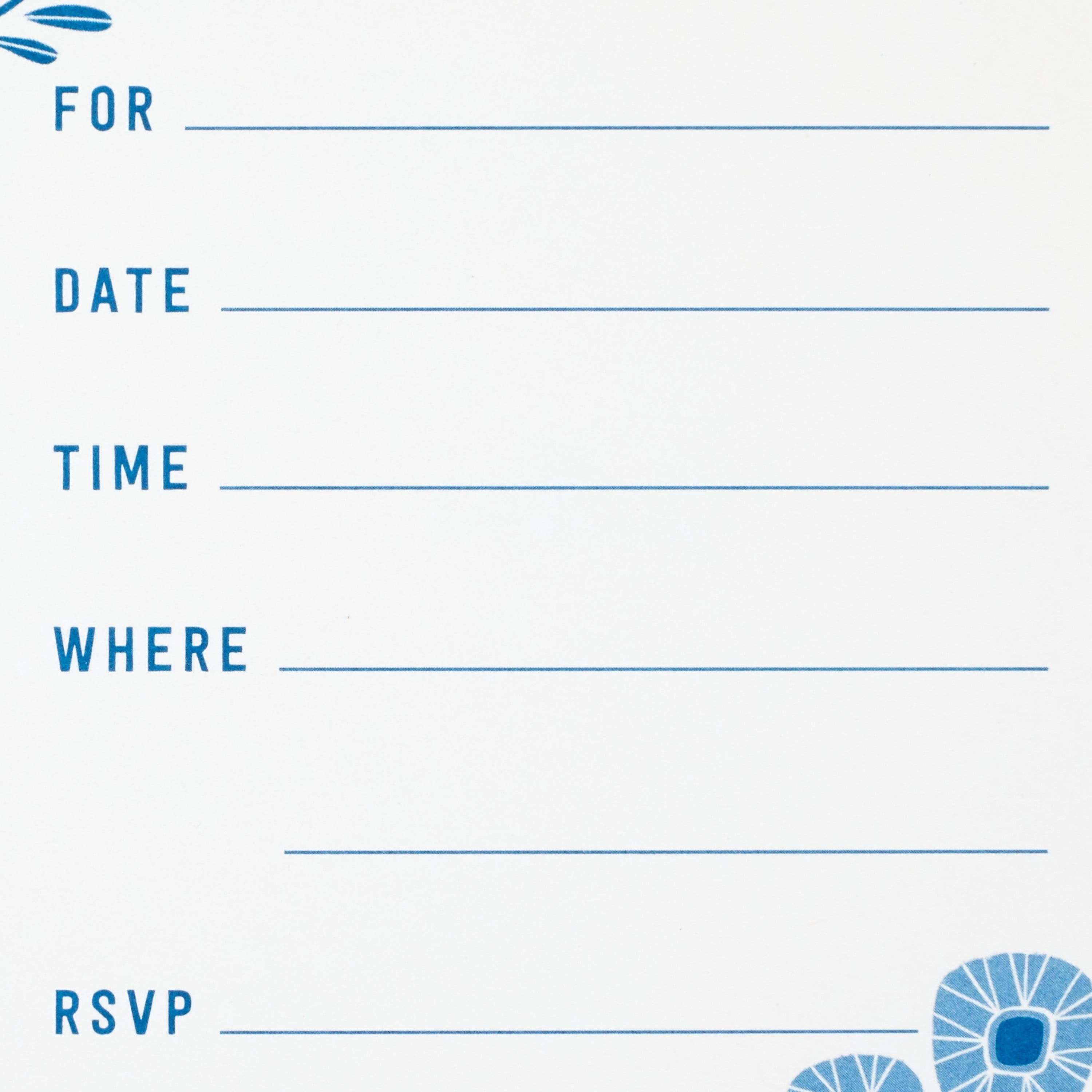 Hallmark Party Invitations, Floral on Aqua, 10 ct.