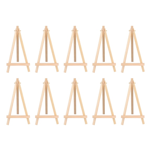 LHCER 10Pcs Canvas Stand 7 Inches Height Pine Multifunctional Durable Foldable Mini Easel Stand For Painting Photos Postcard,Artists Painting Supplies,Mini Easel Stand