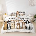 thumbnail image 2 of Homewish Cartoon Pet Bedding,Just A Soul Who Loves Dogs Print Duvet Cover Full,Beige,Polkadot Reversible,3 Pieces,1 Duvet Cover and 2 Pillowcases, 2 of 6