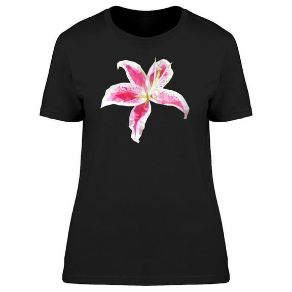 Lovely Abstract Pink Lily Flower T-Shirt Women -Image by Shutterstock, Female Large