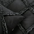 thumbnail image 3 of SGI Bedding 3 Piece Cotton Diamond Ruffle Duvet Cover Dark Gray Solid 600TC Queen, 3 of 8