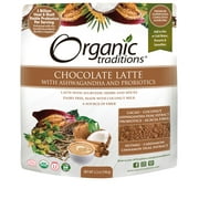 Organic Traditions Latte- Chocolate with Ashwagandha and Probiotics, 5.3oz
