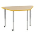 thumbnail image 1 of ECR4Kids 24in x 48in Trapezoid Everyday T-Mold Adjustable Activity Table Maple/Yellow/Silver - Super Leg, 1 of 2