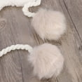 thumbnail image 4 of Winter Warm Knit Wool Hat Dual Ball Ear Flap with Pom - S (White), 4 of 5