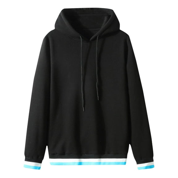 Mens Tops, Men Stripe Colorblock Pullover Hoodies Long Sleeve Casual Hooded Sweatshirts Drawstring Hoodie Blouses