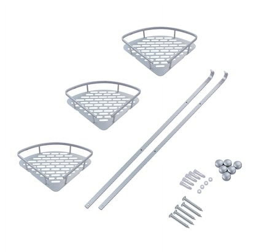 YOSOO 3 Tier Space-Saving Triangular Shower Caddy Shelf Bathroom Corner Bath Rack Storage Holder Organizer