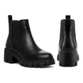 thumbnail image 3 of Pennysue Women's Platform Chelsea Booties Black Round Toe Ankle Boots Size 8, 3 of 8