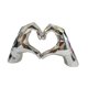 thumbnail image 3 of Escultura de mano de corazón con dedos de amor, adorno de resina para decoración de San Valentín para sala de estar Plateado, 3 of 9