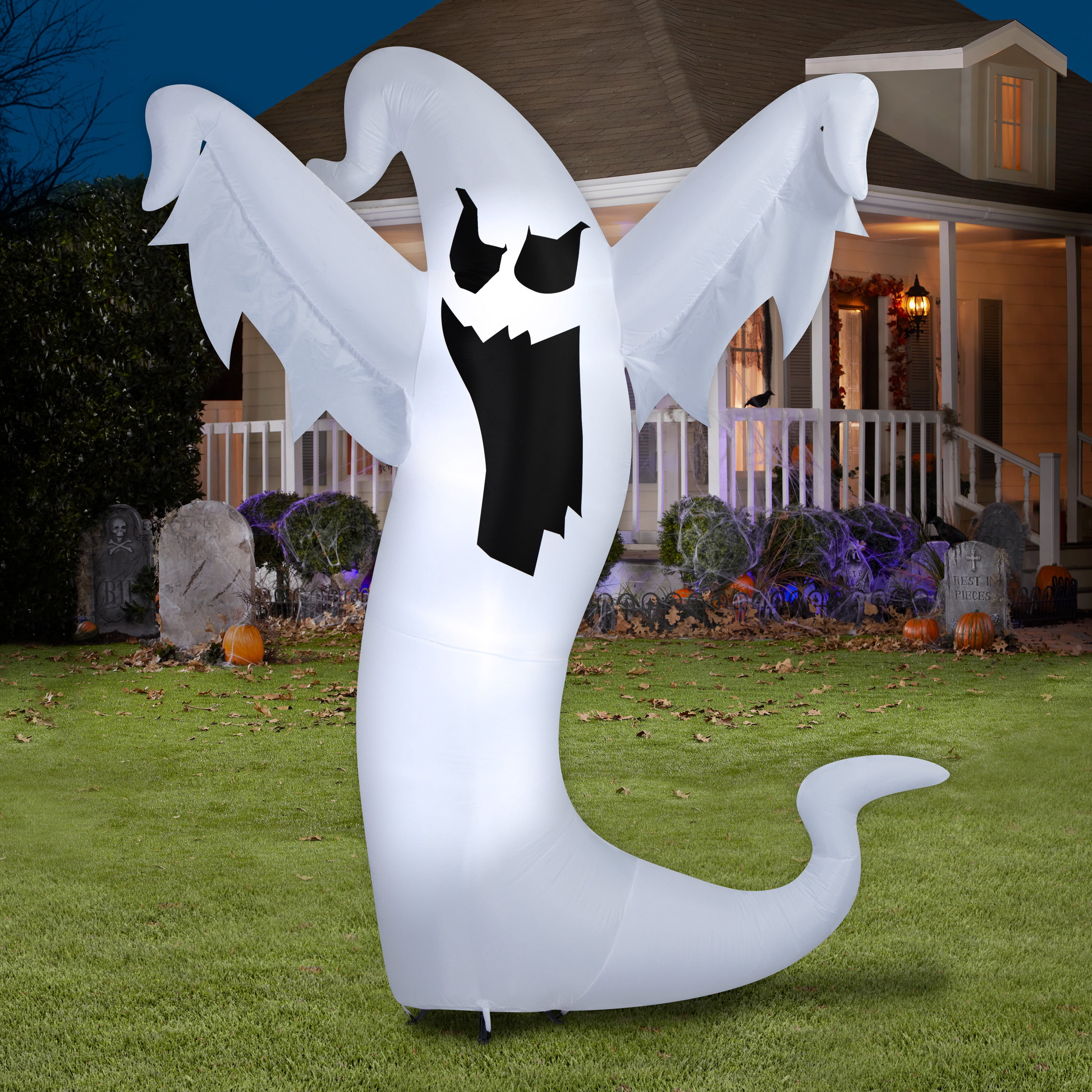 Scary Ghost Airblown Yard Inflatable, Multicolor, 9.5', Halloween by Way To Celebrate