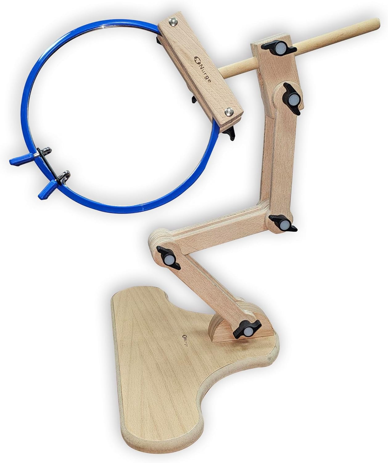 Adjustable Embroidery Table Stand with Swivel Hoop Holder – Cross Stitch & Embroidery Frame – Beech Wood