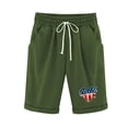 thumbnail image 4 of AOOCHASLIY Women Independence Day Pants Running Exercise Pants Women's Summer Printed Five Points Large Size Cotton Linen Pants Casual Pants Shorts, 4 of 5