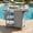 Grey + Wood + Stainless Steel + American Design+4, variant on LIANGKA Foldable Outdoor Kitchen Island Patio Kitchen Island Outdoor Kitchen Cart Portable Prep Station with Lockable Wheels Storage Cabinet and Towel Rack for Patio and Outdoor Natural