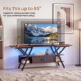 thumbnail image 5 of ELLEGNT TV Stand for 65" TVs - 3‑Tier with Power Outlets, LED Lights, and Remote Storage Shelves, Brown, 5 of 10