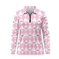 thumbnail image 3 of Garronmavis Women's Golf Long Sleeve Tennis 1/4 Zip Collar Shirt Workout Sports Workout Tops, Pink Golf Balls, Size M, 3 of 7