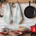 thumbnail image 6 of Aqua White Kitchen Towels Set of 1, Abstract Grey Chrysanthemum Flower Floral Absorbent Dish Towels for Kitchen, Microfiber Hand Towel, Quick Drying Tea Towel for Cleaning Decorative Dishcloths, 6 of 7