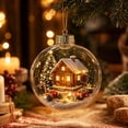 thumbnail image 2 of DefiDgd 4x4inch Clear Christmas Ornament Ball with Warm Light LED,Mini Winter Snowy Scenery Acrylic Hanging Bauble for Xmas Tree Window Fireplace Mantel Holiday Decor, 2 of 7
