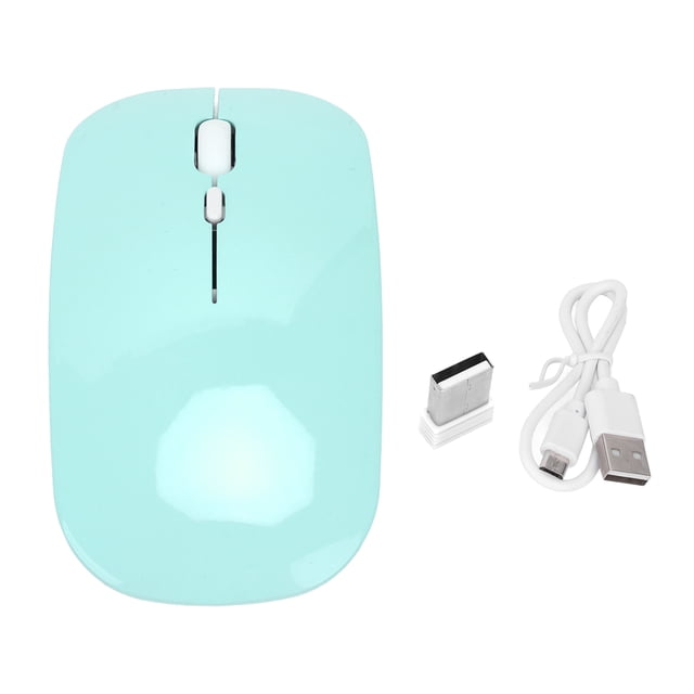 Ratón inalámbrico 2,4G, 2 modos, ratón óptico portátil de 1600 DPI con nanoreceptor USB para oficina, hogar, portátil, PC, teléfono, verde