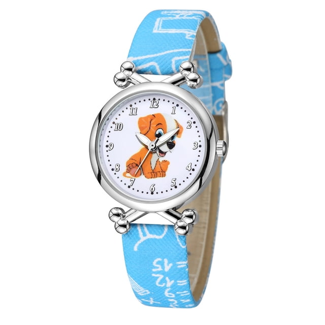 Reloj de goma Xihbxyly con correa de malla para niños hebilla de dibujos animados