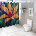thumbnail image 7 of Orinice Fabric Bath Shower Curtain Strelitzia Bird Paradise Exotic Reginae Blossom Floral Tropic Tropical Flower Botanical Nature Shower Curtains for Bathroom with 12 Hooks, 72 x 72 Inch 69x72, 7 of 7