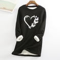 thumbnail image 3 of Tbopshirt Womens Hoodless Sweatshirts,Plus Size Essential Crewneck Sweatshirts Christmas Women's Round Neck Pocket Thickened Plush Warm Long Sleeve Tops, 3 of 5