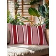 thumbnail image 1 of Outdoor Pillows Waterproof, Red Stripe Bedding Throw Pillows with Insert for Couch Sofa Bed, Boho Striped Modern Minimalist Geometric Lines 18x18 Inch Pillowcases Decorative Patio Pillow Set of 2, 1 of 7