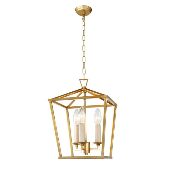 AA Warehousing 3 Light Caged Chandelier in Gold Finish