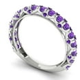 thumbnail image 2 of 3.13 ct Brilliant Round Cut Natural Amethyst 18K White Gold Eternity Band SZ 4.5, 2 of 6