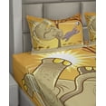 thumbnail image 4 of Ambesonne Cartoon Fitted & Top Sheet Set with Shams, and Hippo Ball, Orange Umber Purple, 4 of 5