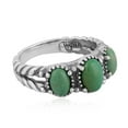 thumbnail image 5 of Sterling Silver Green Turquoise Gemstone 3-Stone Friendship Ring, Sizes 5 to 10, 5 of 7