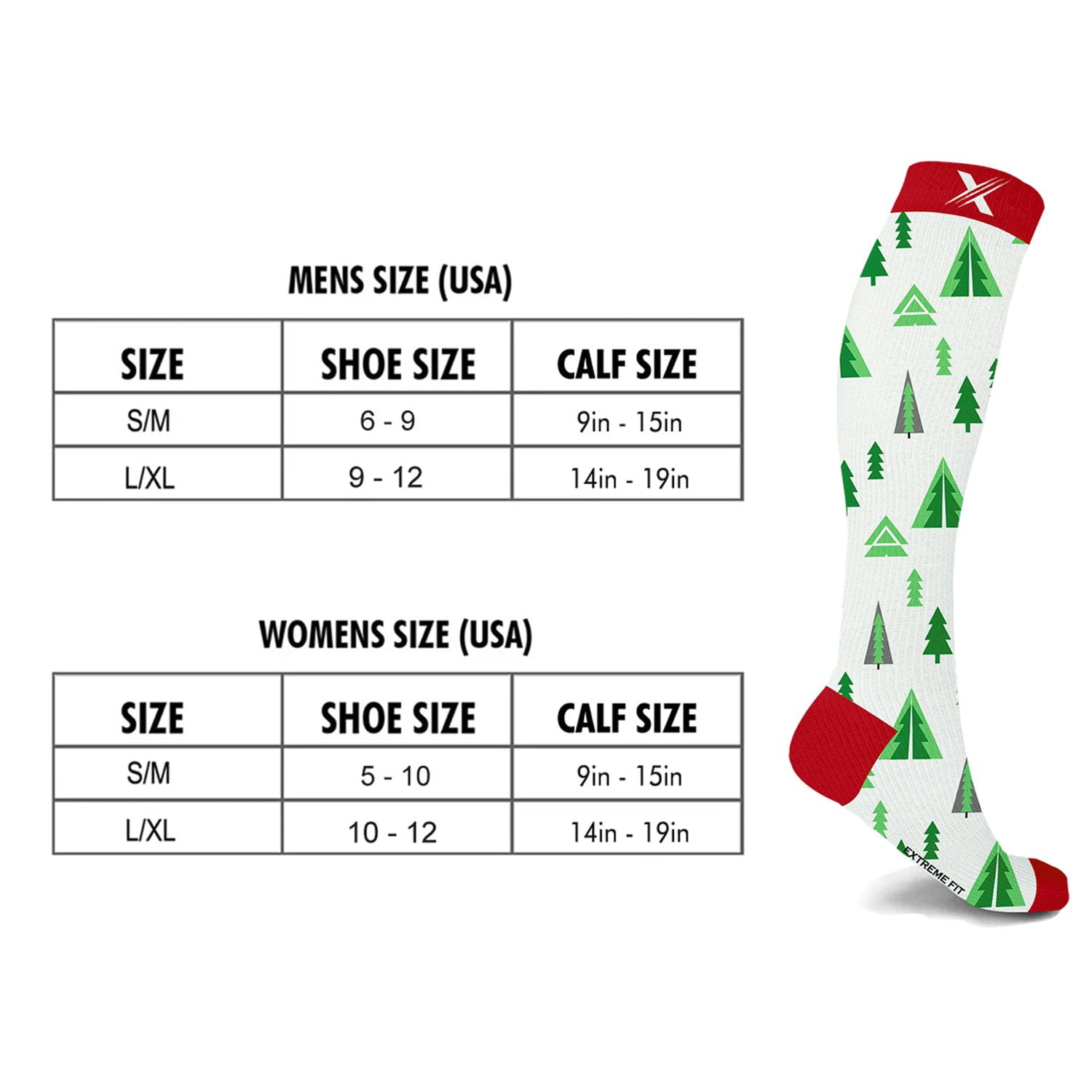 Holiday Compression Socks - Knee High Performance Socks for Running, Athletics, Travel, and Pregnancy - Improved Circulation & Support for Men and Women - 3 Pair